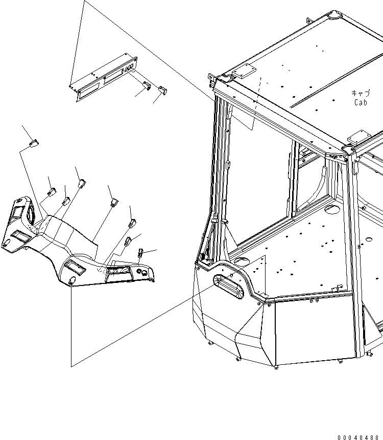 Схема запчастей Komatsu WA500-6 - КАБИНА ROPS (ПЕРЕКЛЮЧАТЕЛЬ)(№-) КАБИНА ОПЕРАТОРА И СИСТЕМА УПРАВЛЕНИЯ