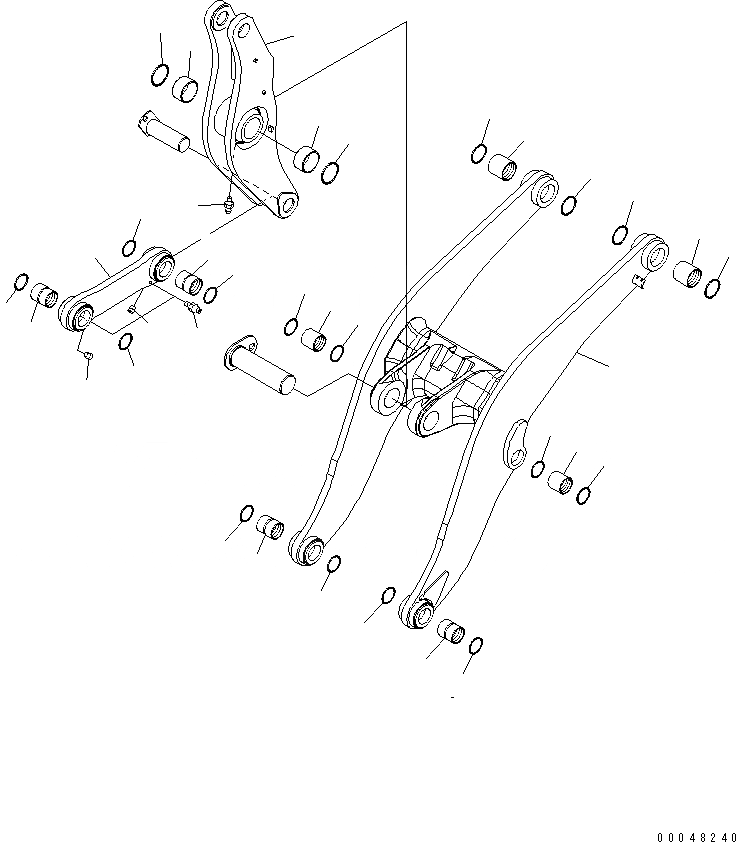 Схема запчастей Komatsu WA500-6 - СТРЕЛА И BELL CRANK(№-) РАБОЧЕЕ ОБОРУДОВАНИЕ