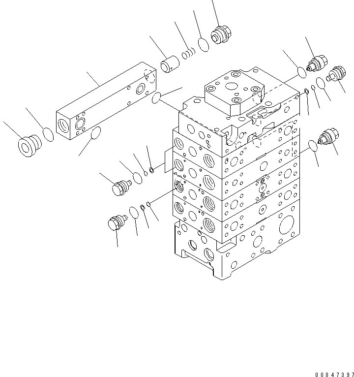 Схема запчастей Komatsu WA500-6 - ОСНОВН. КЛАПАН ( СЕКЦ.) (ДЛЯ E.C.S.S.) (/9)(№-) ОСНОВН. КОМПОНЕНТЫ И РЕМКОМПЛЕКТЫ