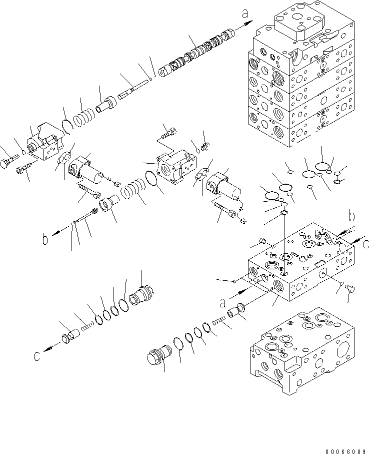 Схема запчастей Komatsu WA500-6 - ОСНОВН. КЛАПАН (3-Х СЕКЦИОНН.) (ДЛЯ E.C.S.S.) (/)(№-) ОСНОВН. КОМПОНЕНТЫ И РЕМКОМПЛЕКТЫ