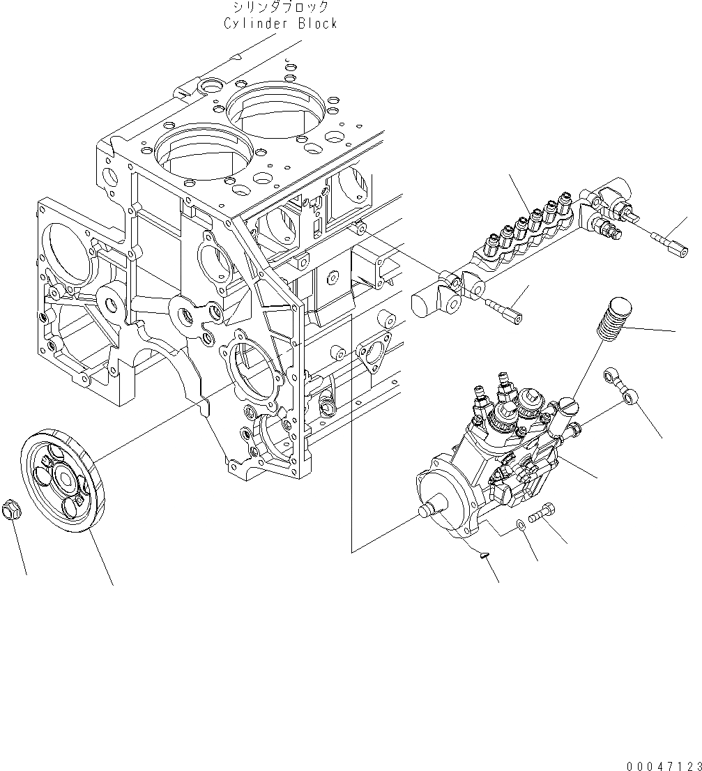 Схема запчастей Komatsu WA500-6 - ТОПЛИВН. НАСОС И COMMON RAIL КРЕПЛЕНИЕ AA ДВИГАТЕЛЬ