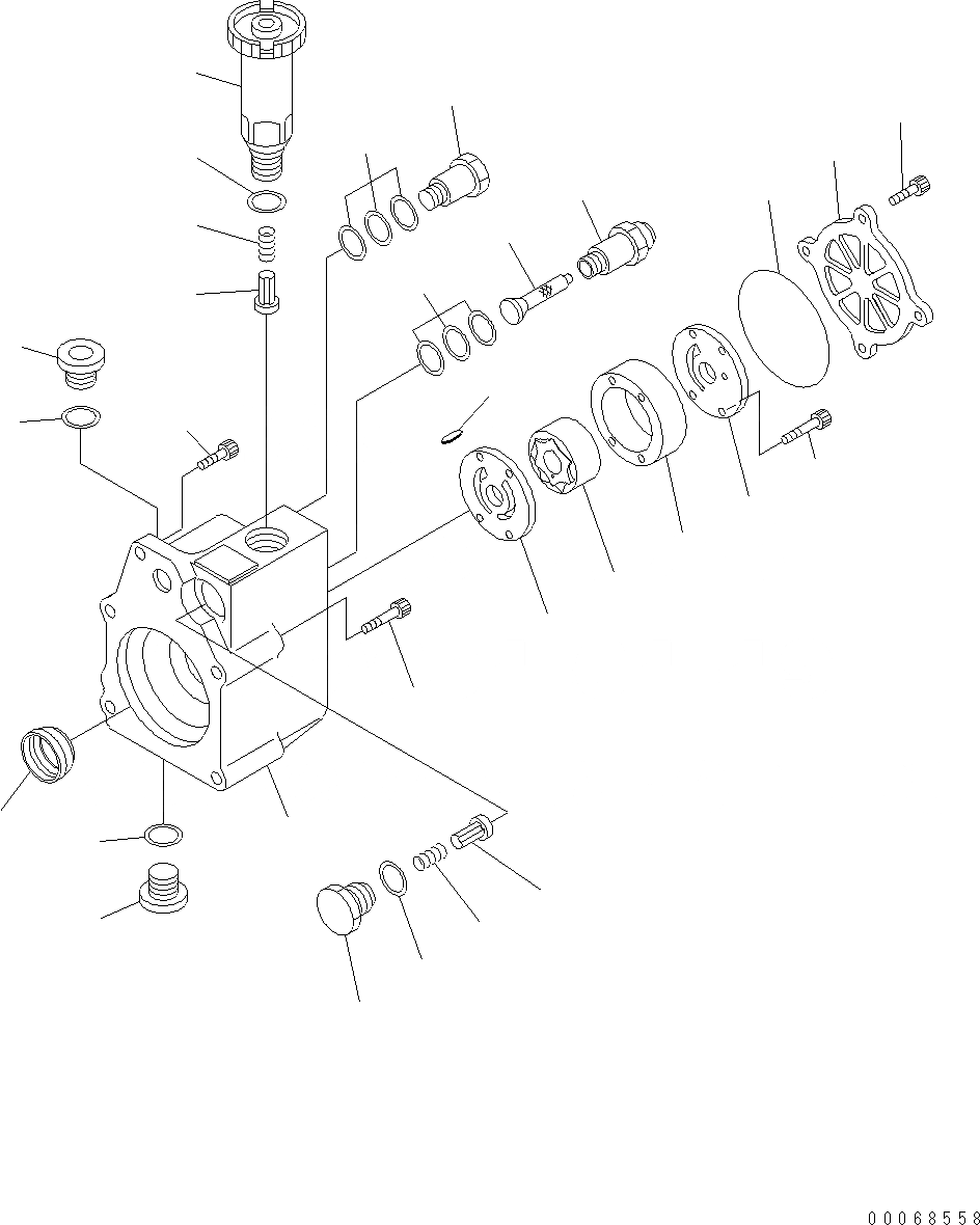 Схема запчастей Komatsu WA500-6 - ТОПЛИВН. НАСОС (ПОДКАЧИВАЮЩ. НАСОС) (ВНУТР. ЧАСТИ) AA ДВИГАТЕЛЬ