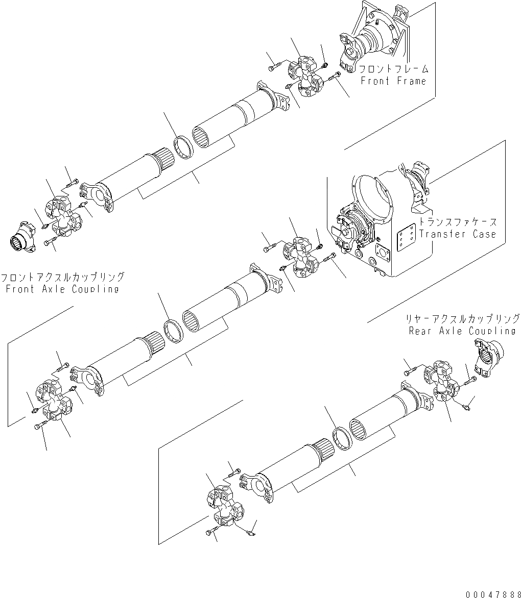 Схема запчастей Komatsu WA500-6 - ВЕДУЩ. ВАЛ (/) F POWER TRANSMITTING СИСТЕМА