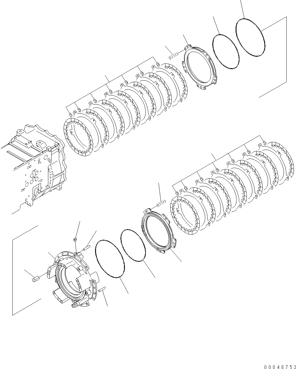 Схема запчастей Komatsu WA500-6 - ТРАНСМИССИЯ (ВПЕРЕД/НАЗАД КОЖУХ) F POWER TRANSMITTING СИСТЕМА