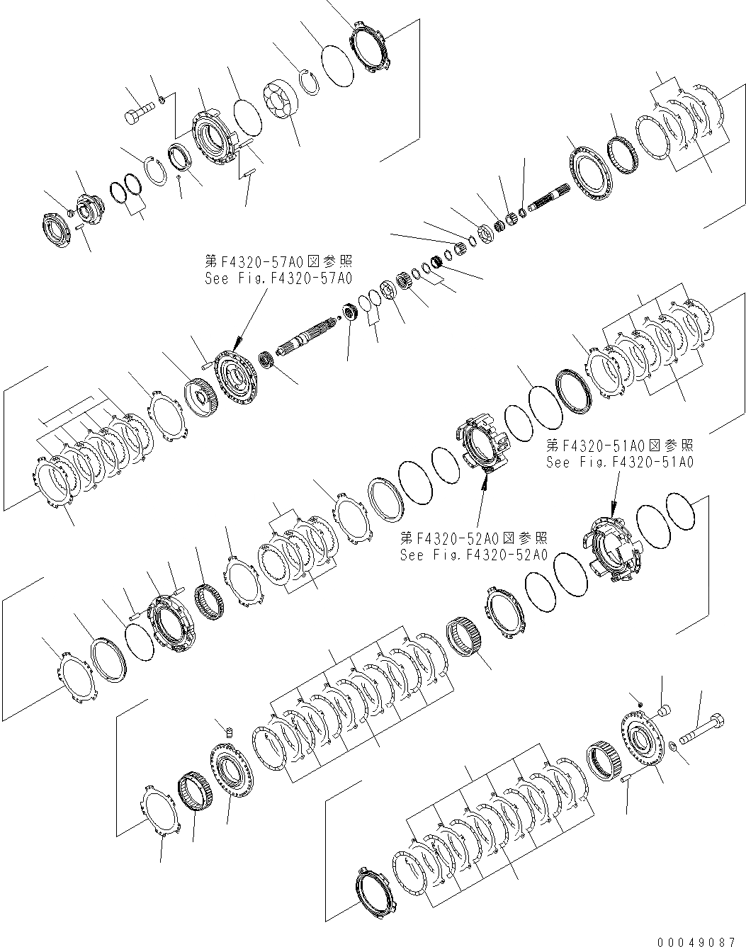 Схема запчастей Komatsu WA500-6 - ТРАНСМИССИЯ (2 И 1 КОЖУХ) F POWER TRANSMITTING СИСТЕМА