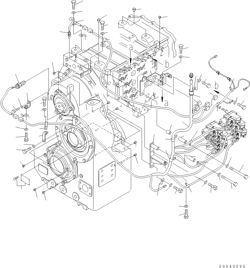 Схема запчастей Komatsu WA500-6 - ТРАНСМИССИЯ (Э/ПРОВОДКА) (С БЛОКИР.-UP) F POWER TRANSMITTING СИСТЕМА