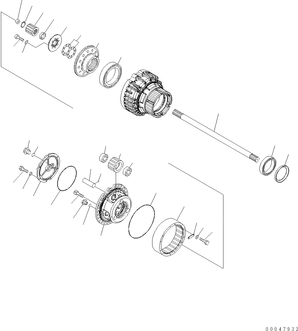 Схема запчастей Komatsu WA500-6 - ПЕРЕДНИЙ МОСТ (КОНЕЧНАЯ ПЕРЕДАЧА ASSEMBLY RHS) (/) F POWER TRANSMITTING СИСТЕМА