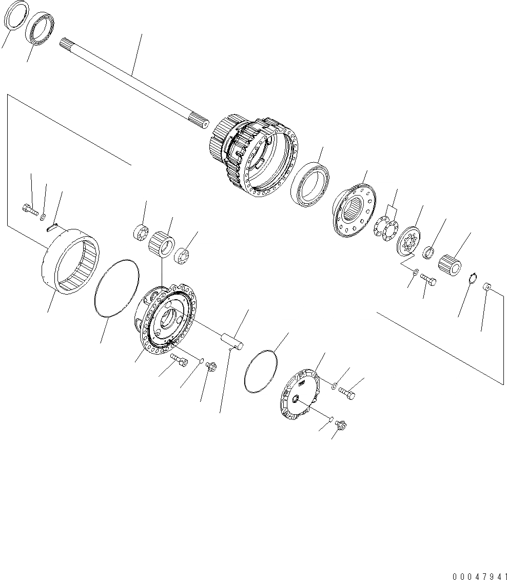 Схема запчастей Komatsu WA500-6 - ЗАДН. МОСТ (КОНЕЧНАЯ ПЕРЕДАЧА ASSEMBLY LHS) (/) F POWER TRANSMITTING СИСТЕМА