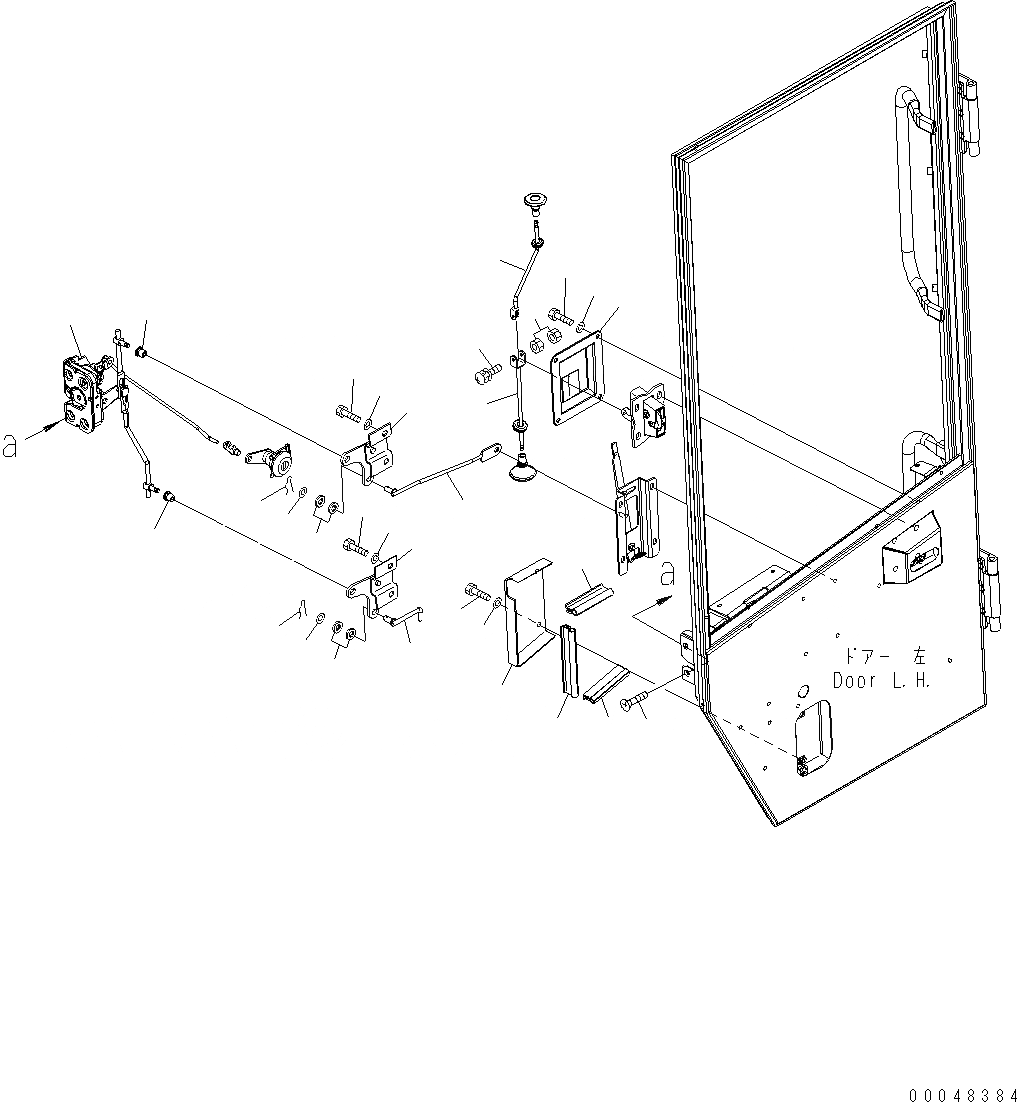 Схема запчастей Komatsu WA500-6 - КАБИНА ROPS (ДВЕРЬ LHS) (/) K OPERATORґS ОБСТАНОВКА И СИСТЕМА УПРАВЛЕНИЯ