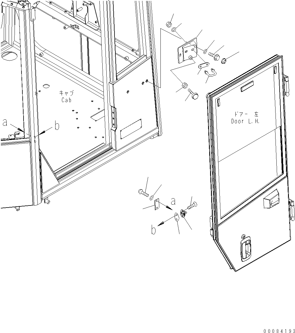 Схема запчастей Komatsu WA500-6 - КАБИНА ROPS (ДВЕРЬ LHS) (/) K OPERATORґS ОБСТАНОВКА И СИСТЕМА УПРАВЛЕНИЯ