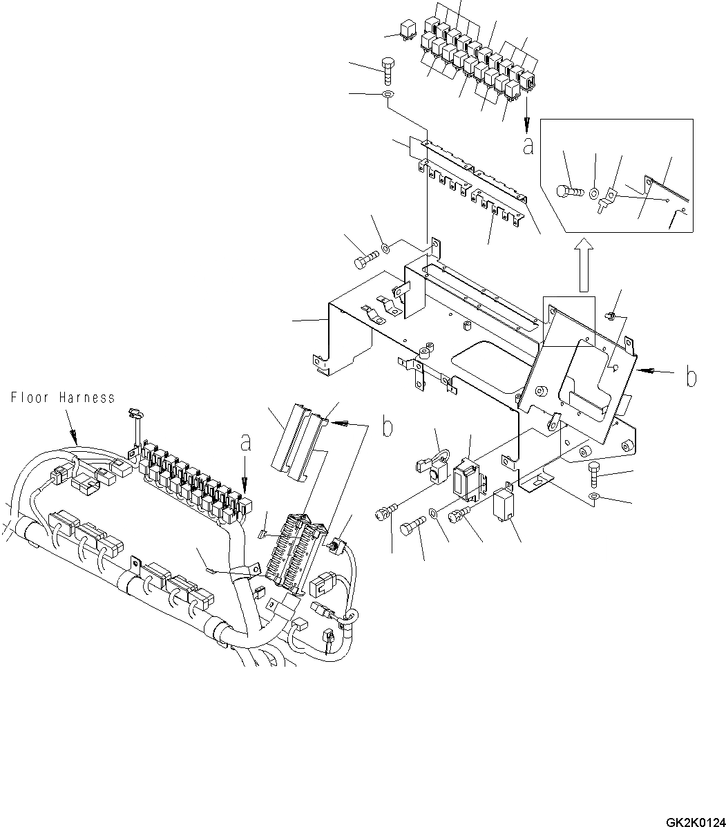 Схема запчастей Komatsu WA500-6 - КАБИНА ROPS (ЭЛЕКТРИЧ. ЧАСТИ) K OPERATORґS ОБСТАНОВКА И СИСТЕМА УПРАВЛЕНИЯ