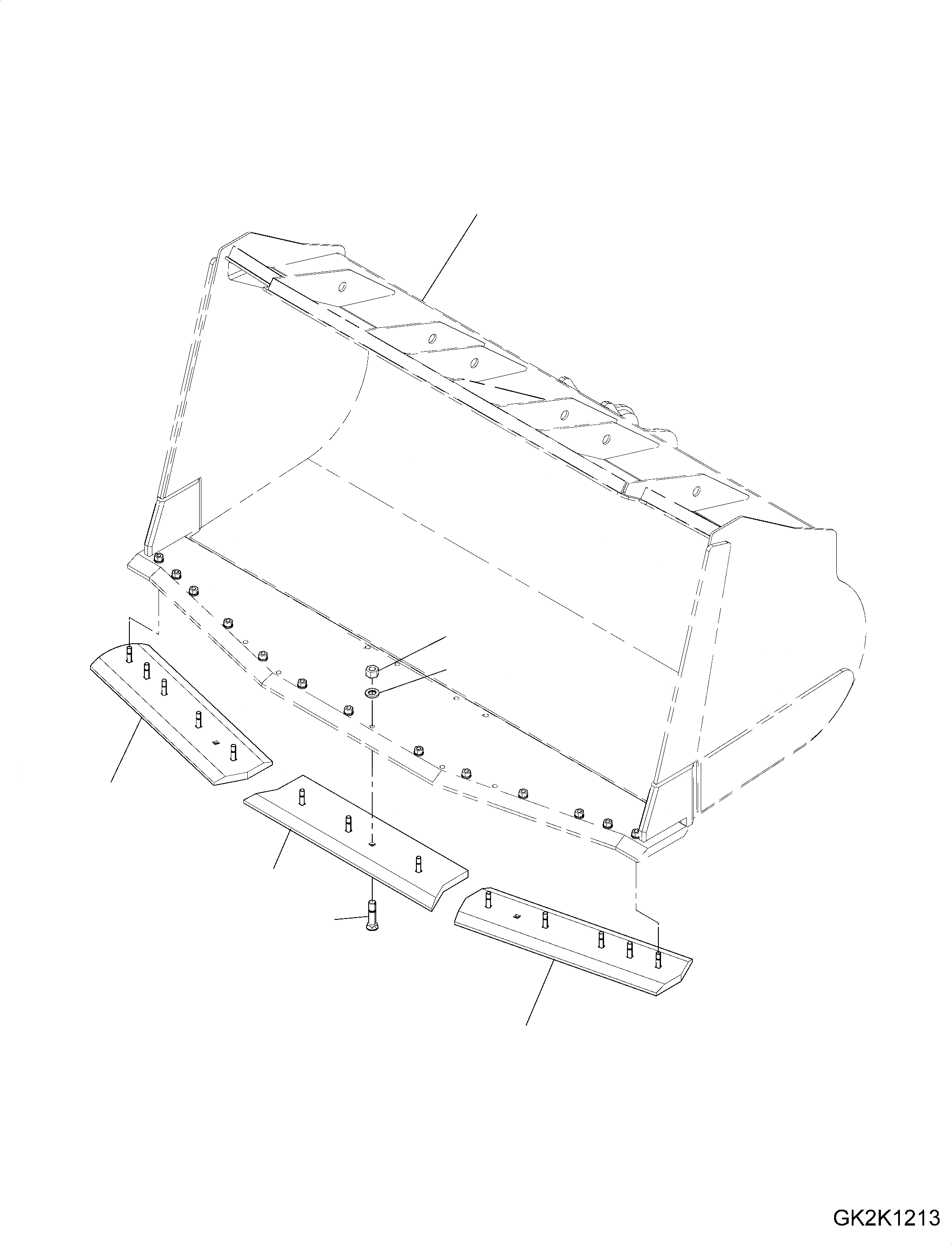 Схема запчастей Komatsu WA500-6 - РЕЖУЩ. КРОМКА НА БОЛТАХ (ДЛЯ SПОДУШКАE ОТВАЛ) (CODE: S) T РАБОЧЕЕ ОБОРУДОВАНИЕ