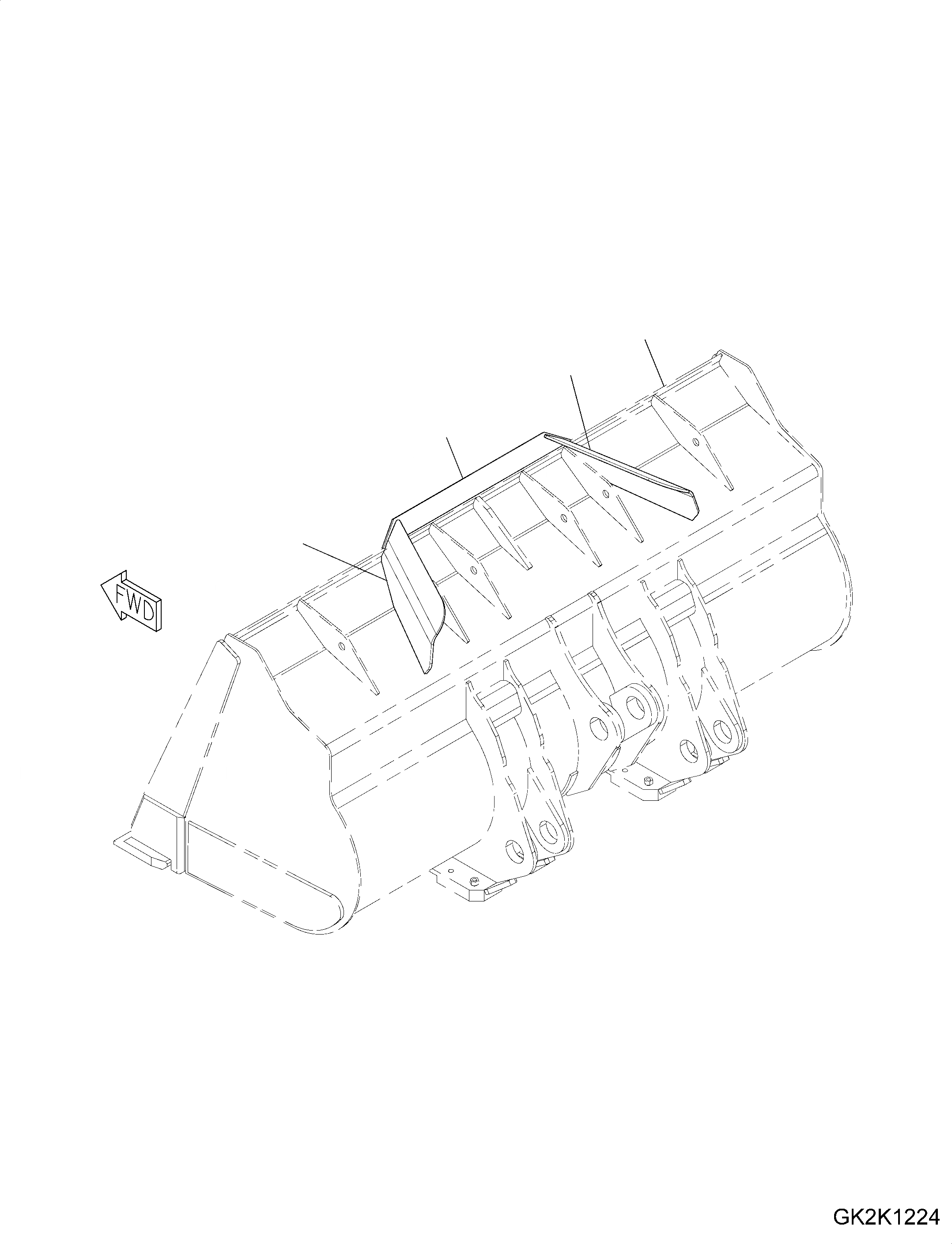 Схема запчастей Komatsu WA500-6 - КОВШ (С ЗАЩИТА КАБИНЫ) (CODE: S7) T РАБОЧЕЕ ОБОРУДОВАНИЕ