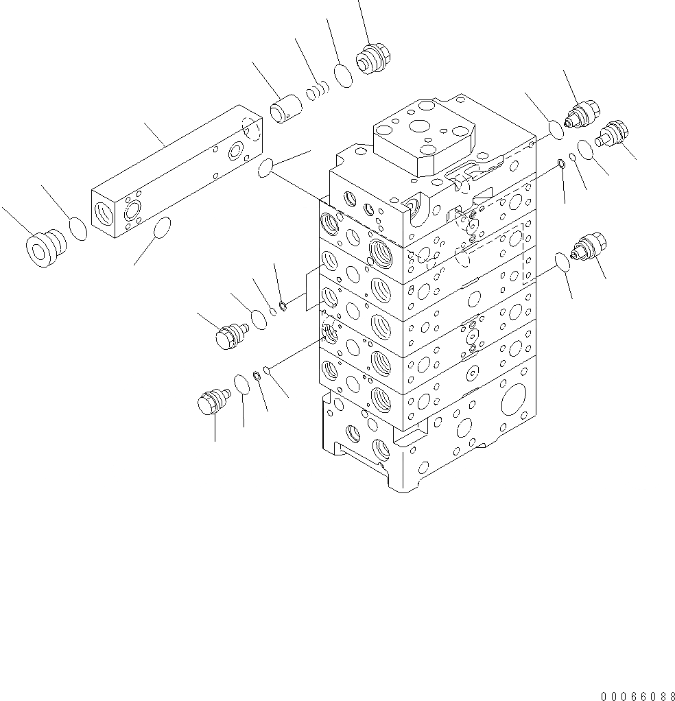 Схема запчастей Komatsu WA500-6 - ОСНОВН. КЛАПАН (3-Х СЕКЦИОНН.) (ДЛЯ E.C.S.S.) (/) Y ОСНОВН. КОМПОНЕНТЫ И РЕМКОМПЛЕКТЫ