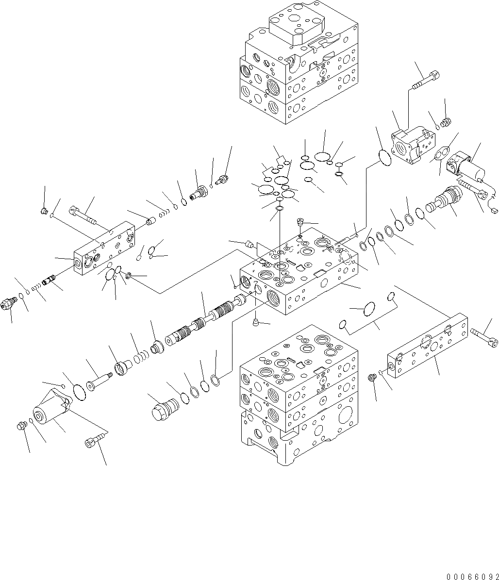 Схема запчастей Komatsu WA500-6 - ОСНОВН. КЛАПАН (3-Х СЕКЦИОНН.) (ДЛЯ E.C.S.S.) (8/) Y ОСНОВН. КОМПОНЕНТЫ И РЕМКОМПЛЕКТЫ