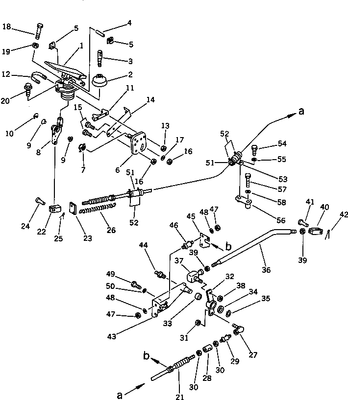 Схема запчастей Komatsu WA600-1 - ПЕДАЛЬ АКСЕЛЕРАТОРАAND МЕХАНИЗМ(№8-) КОМПОНЕНТЫ ДВИГАТЕЛЯ И ЭЛЕКТРИКА