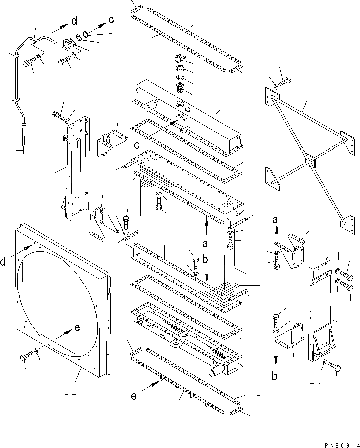 Схема запчастей Komatsu WA600-1 - РАДИАТОР КОМПОНЕНТЫ ДВИГАТЕЛЯ И ЭЛЕКТРИКА