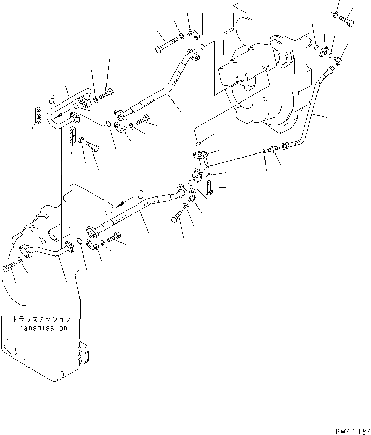 Схема запчастей Komatsu WA600-1 - СИСТЕМА ТРУБ ТРАНСМИССИИ (ЛИНИЯ СМАЗКИ) ТРАНСМИССИЯ