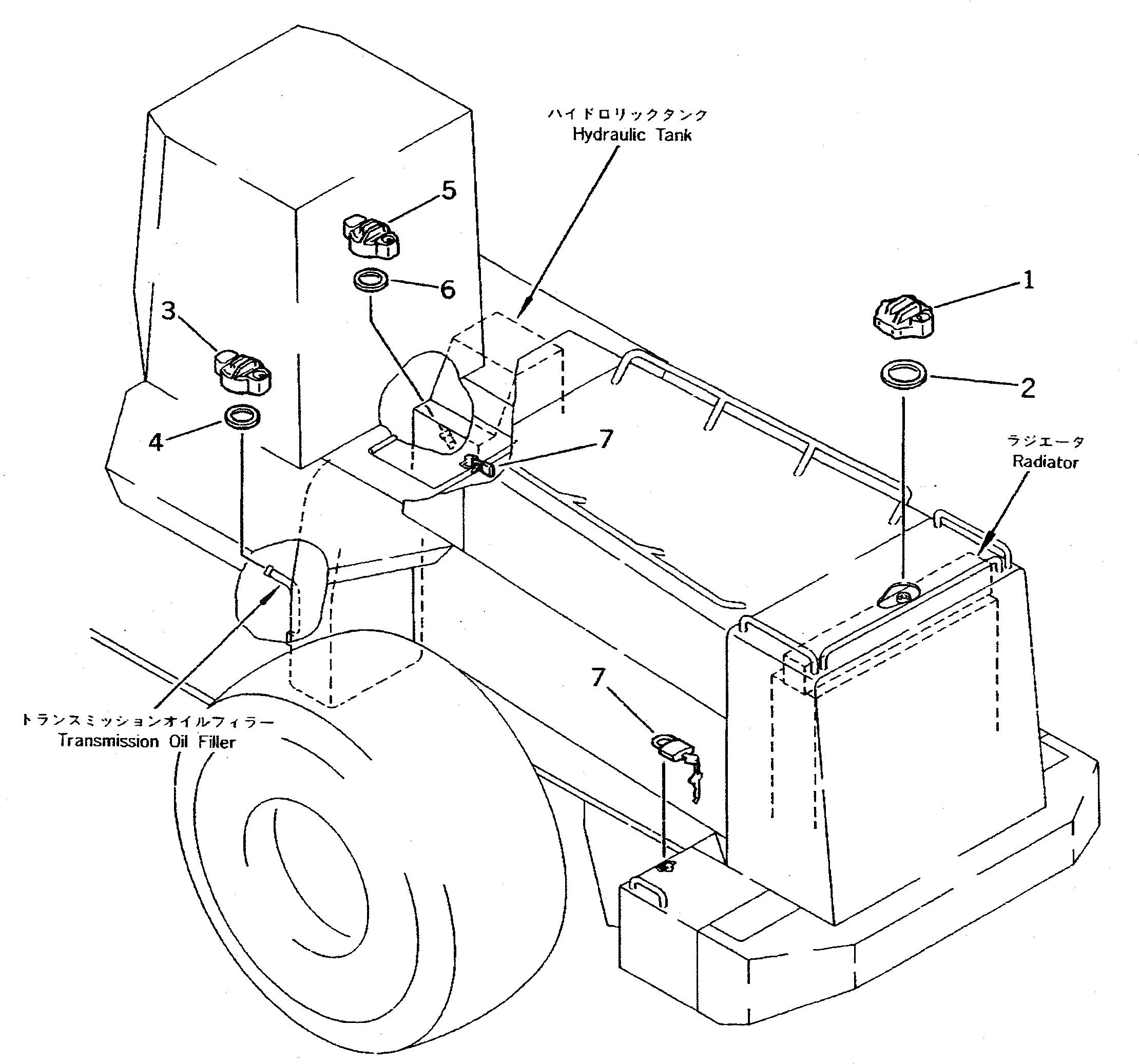 Схема запчастей Komatsu WA600-1 - ЗАЩИТА ОТ ВАНДАЛИЗМА РАМА И ЧАСТИ КОРПУСА