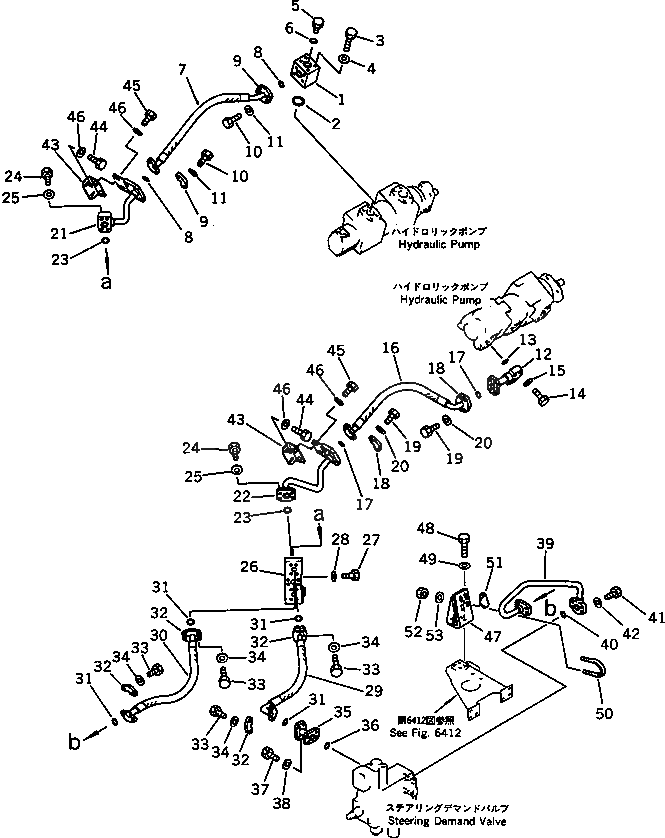 Схема запчастей Komatsu WA600-1 - ГИДРОЛИНИЯ (ЛИНИЯ ПОДАЧИ) (/)(№-88) УПРАВЛ-Е РАБОЧИМ ОБОРУДОВАНИЕМ