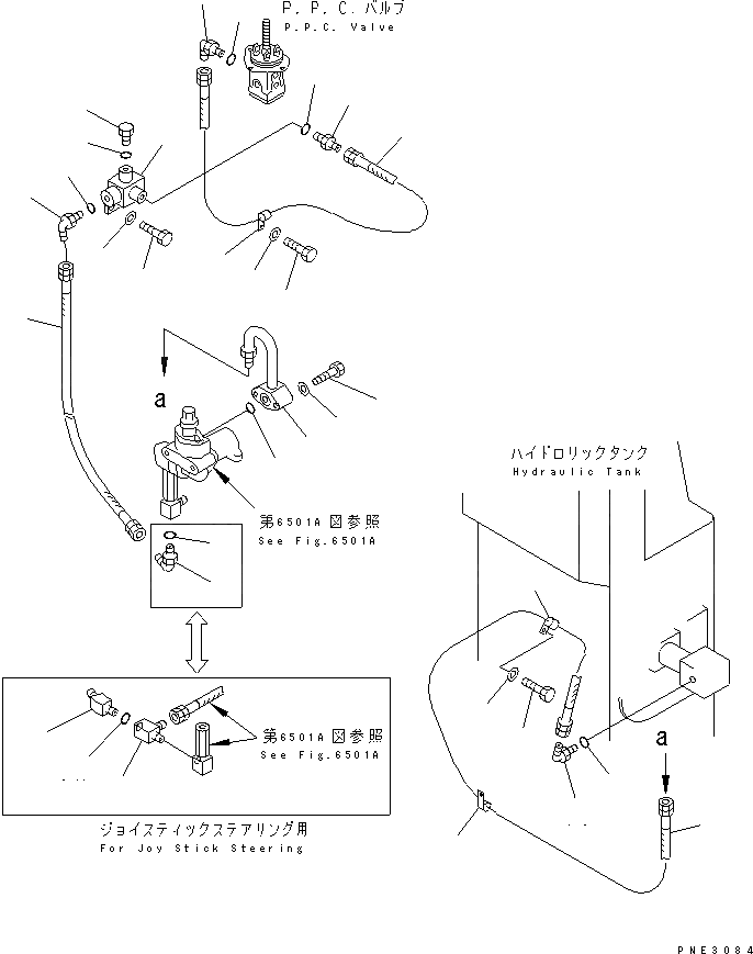 Схема запчастей Komatsu WA600-1 - ГИДРОЛИНИЯ (НАСОС - P.P.C. КЛАПАН) (/)(№88-) УПРАВЛ-Е РАБОЧИМ ОБОРУДОВАНИЕМ