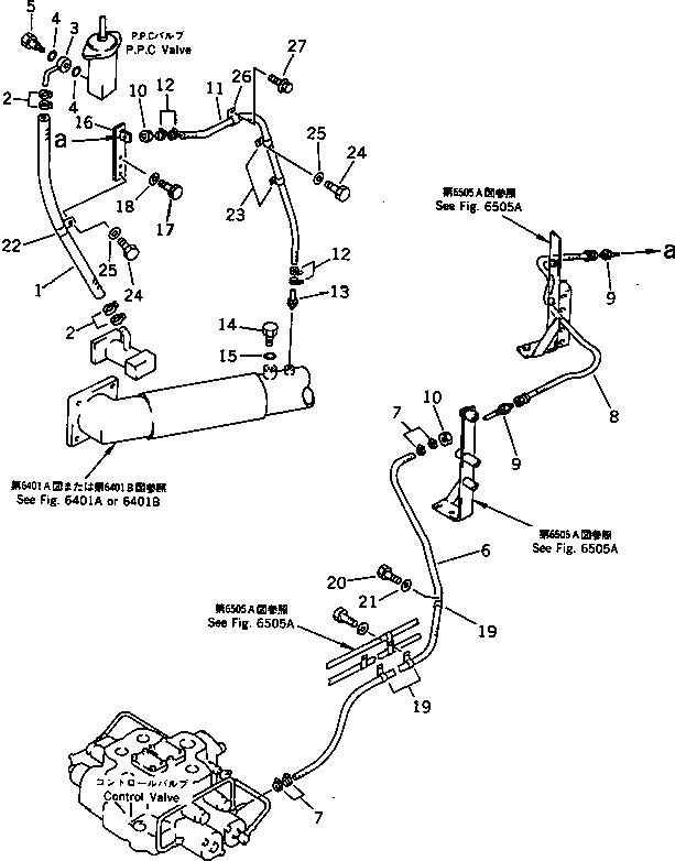 Схема запчастей Komatsu WA600-1 - ГИДРОЛИНИЯ (P.P.C. КЛАПАН - УПРАВЛЯЮЩ. КЛАПАН) (/)(№88-) УПРАВЛ-Е РАБОЧИМ ОБОРУДОВАНИЕМ