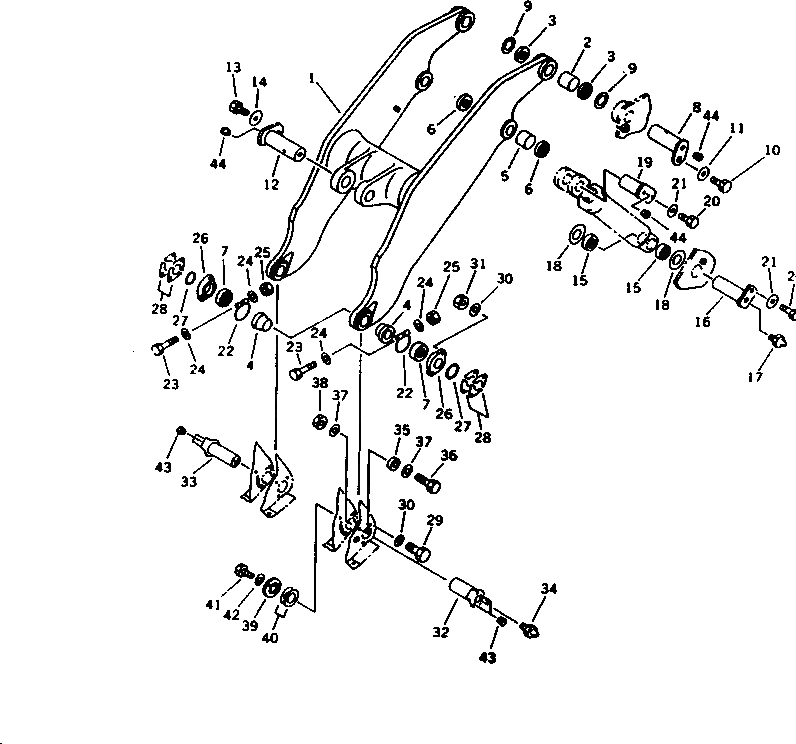 Схема запчастей Komatsu WA600-1 - РУКОЯТЬ (ДЛЯ ВЫСОК. ПОДЪЕМА)(№79-) РАБОЧЕЕ ОБОРУДОВАНИЕ