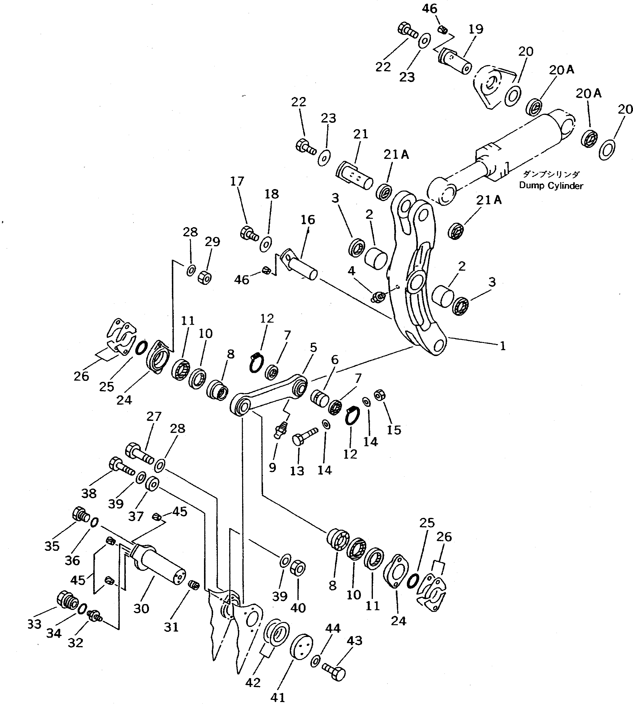 Схема запчастей Komatsu WA600-1 - КОЛЕНЧАТЫЙ РЫЧАГ (СПЕЦ-Я TBG)(№-78) РАБОЧЕЕ ОБОРУДОВАНИЕ