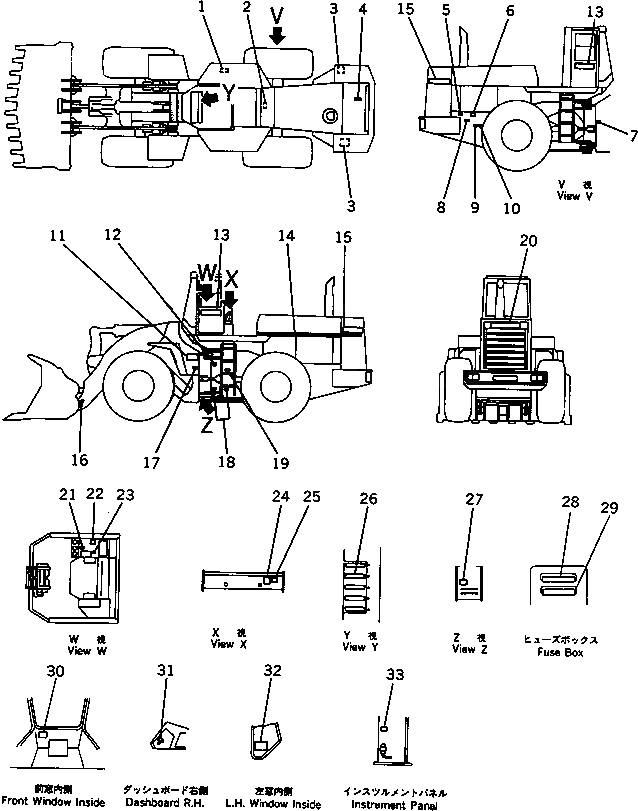 Схема запчастей Komatsu WA600-1 - МАРКИРОВКА (С КАБИНОЙ) (АНГЛ.)(№7-) МАРКИРОВКА¤ ИНСТРУМЕНТ И РЕМКОМПЛЕКТЫ