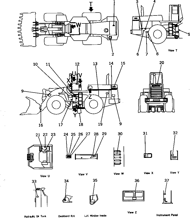 Схема запчастей Komatsu WA600-1 - МАРКИРОВКА (С КАБИНОЙ) (ПОРТУГАЛ.) (СПЕЦ-Я TBG)(№-) МАРКИРОВКА¤ ИНСТРУМЕНТ И РЕМКОМПЛЕКТЫ