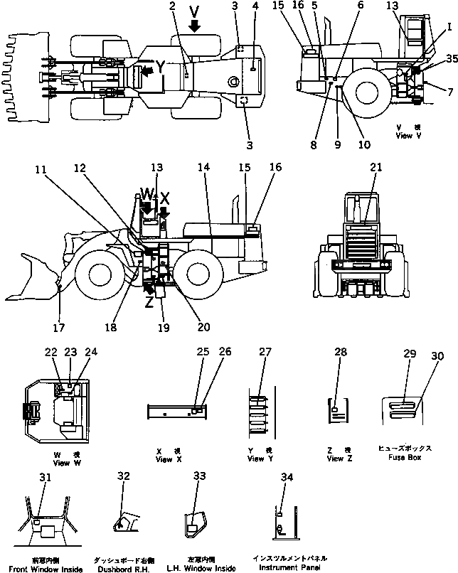 Схема запчастей Komatsu WA600-1 - МАРКИРОВКА (С КАБИНОЙ) (ПОРТУГАЛ.) (СПЕЦ-Я TBG)(№-) МАРКИРОВКА¤ ИНСТРУМЕНТ И РЕМКОМПЛЕКТЫ