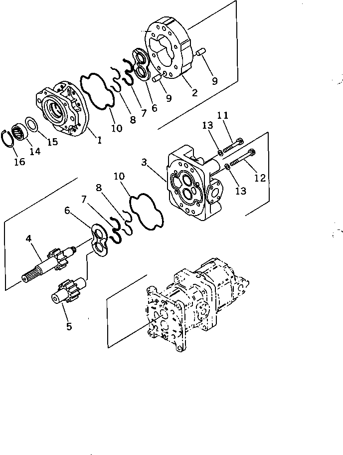 Схема запчастей Komatsu WA600-1H - ГИДР. НАСОС. (/) (ТРАНСМИССИЯ) ТРАНСМИССИЯ