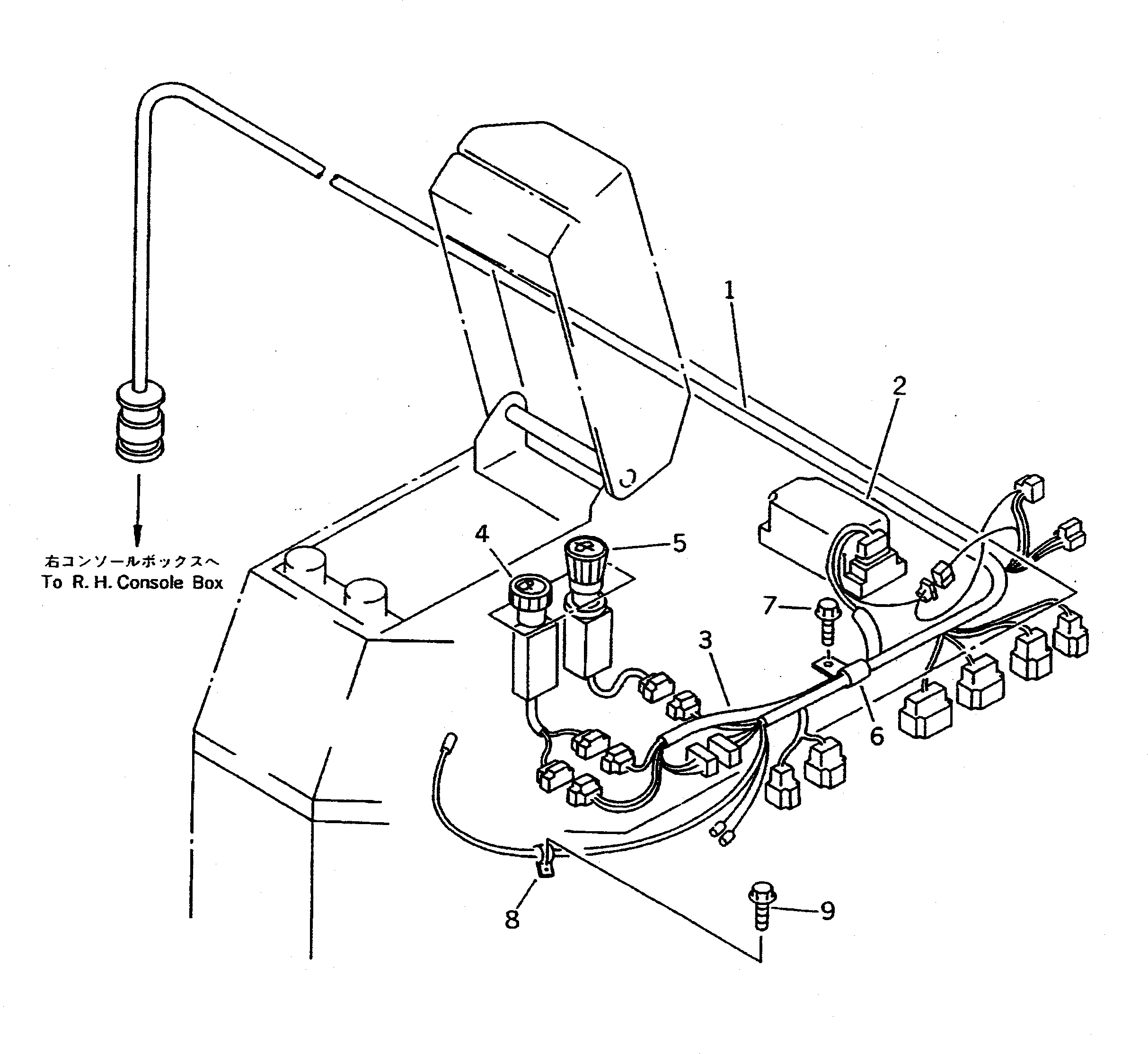 Схема запчастей Komatsu WA600-1 - КОНСОЛЬН. БЛОК¤ ЛЕВ. (УСИЛ. СПЕЦ-Я.)(№8-) КОМПОНЕНТЫ ДВИГАТЕЛЯ И ЭЛЕКТРИКА