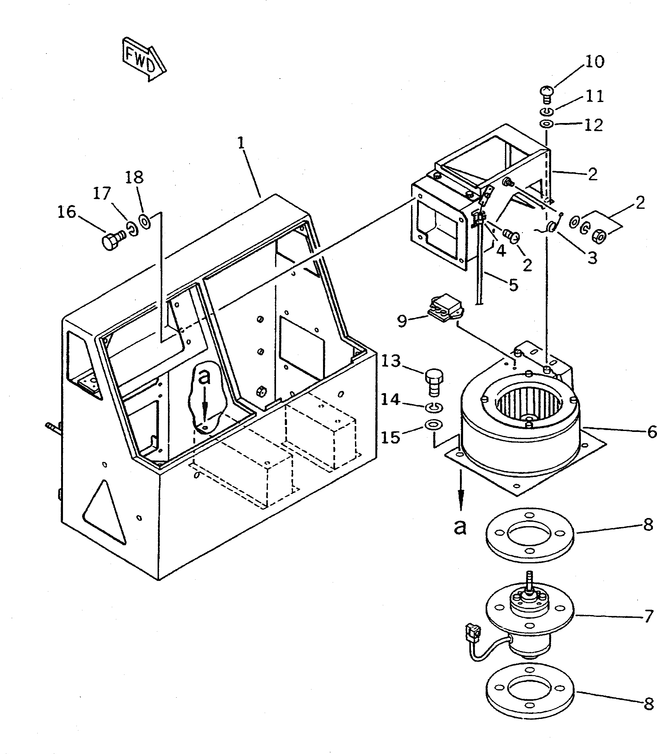 Схема запчастей Komatsu WA600-1 - БЛОК КОНДИЦИОНЕРА (DAIKIN) (/)(№-) РАМА И ЧАСТИ КОРПУСА