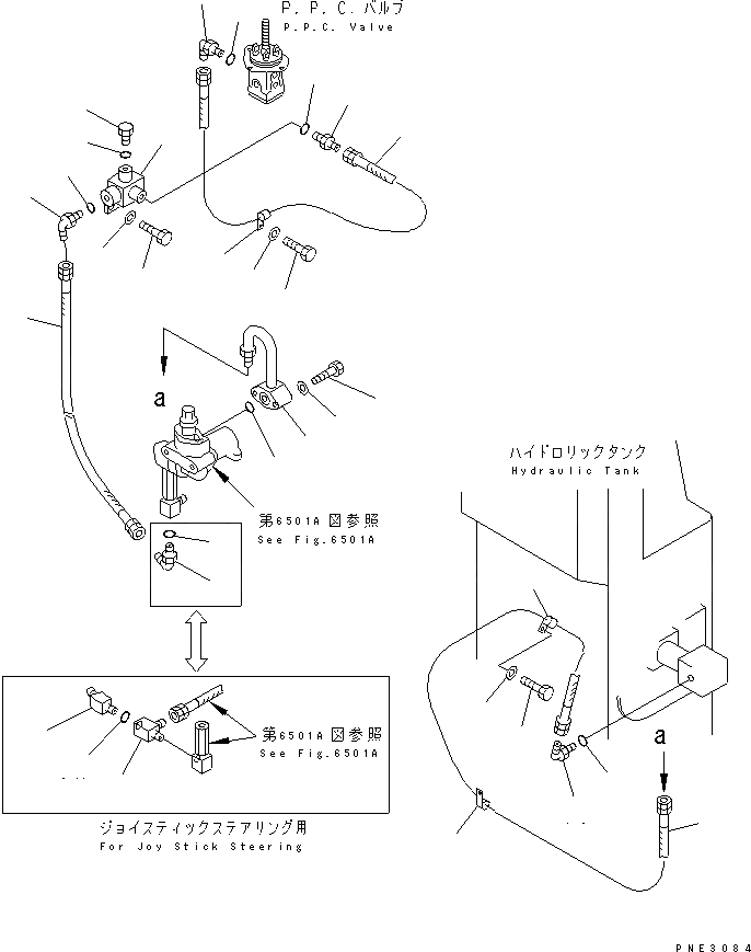 Схема запчастей Komatsu WA600-1 - ГИДРОЛИНИЯ (НАСОС - P.P.C. КЛАПАН) (/)(№8-) УПРАВЛ-Е РАБОЧИМ ОБОРУДОВАНИЕМ