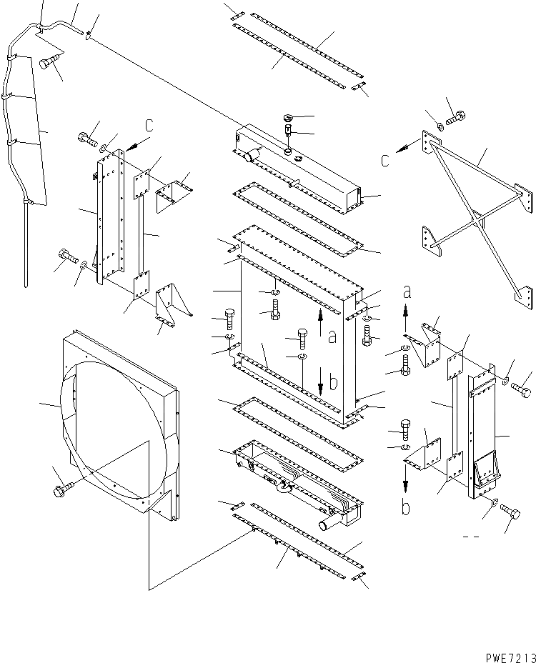 Схема запчастей Komatsu WA600-3 - РАДИАТОР (ВНУТР. ЧАСТИ)(№-) СИСТЕМА ОХЛАЖДЕНИЯ