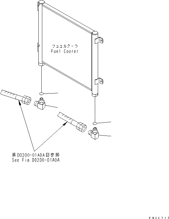 Схема запчастей Komatsu WA600-3 - РАДИАТОР (ПАТРУБОК ДЛЯ ТОПЛИВН. ОХЛАДИТЕЛЬ)(№-) СИСТЕМА ОХЛАЖДЕНИЯ
