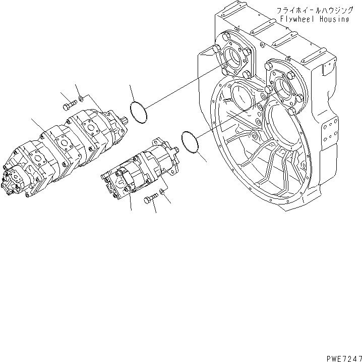 Схема запчастей Komatsu WA600-3 - ГИДР. НАСОС. (НАСОС И ЭЛЕМЕНТЫ КРЕПЛЕНИЯ)(№-) ГИДРАВЛИКА