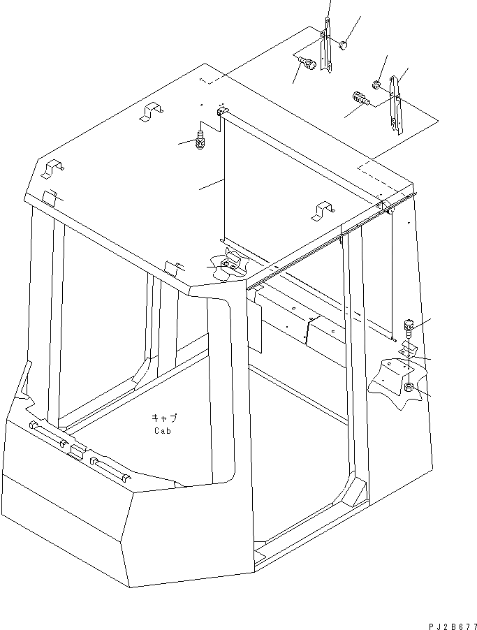 Схема запчастей Komatsu WA600-3 - КОЗЫРЕК ОТ СОЛНЦА. КАБИНА ОПЕРАТОРА И СИСТЕМА УПРАВЛЕНИЯ