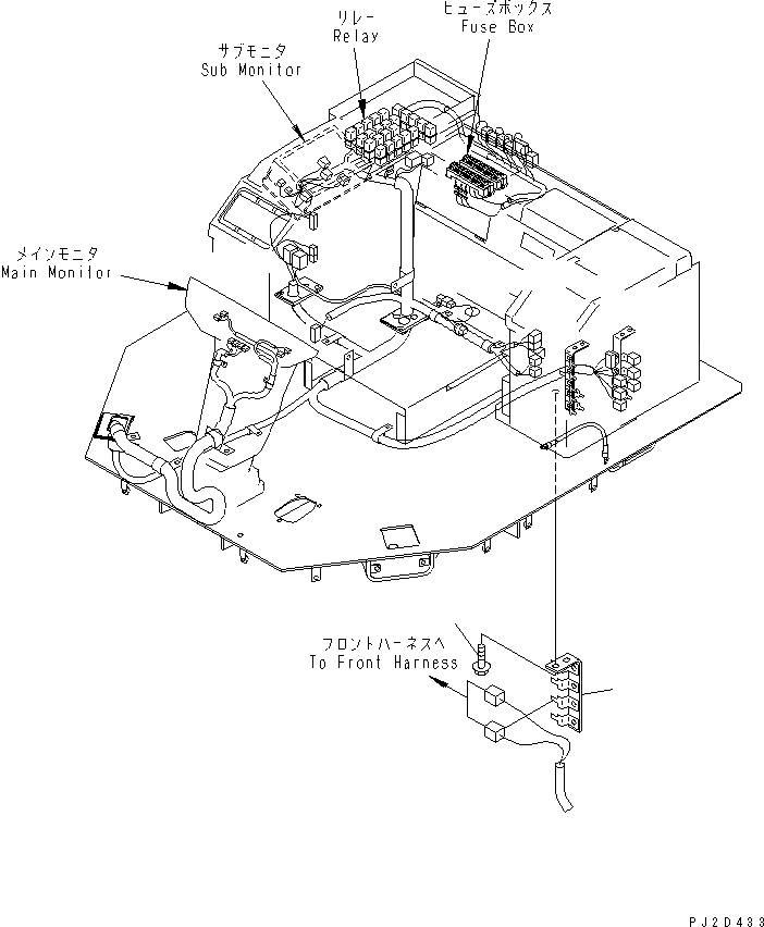 Схема запчастей Komatsu WA600-3 - ПОЛ SUB (Э/ПРОВОДКА КОРПУС)(№9-) КАБИНА ОПЕРАТОРА И СИСТЕМА УПРАВЛЕНИЯ