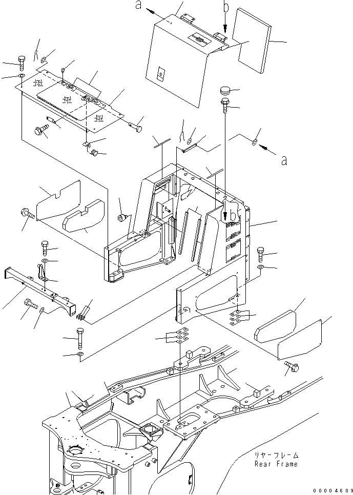 Схема запчастей Komatsu WA600-3 - BULKHEAD(№-) ЧАСТИ КОРПУСА