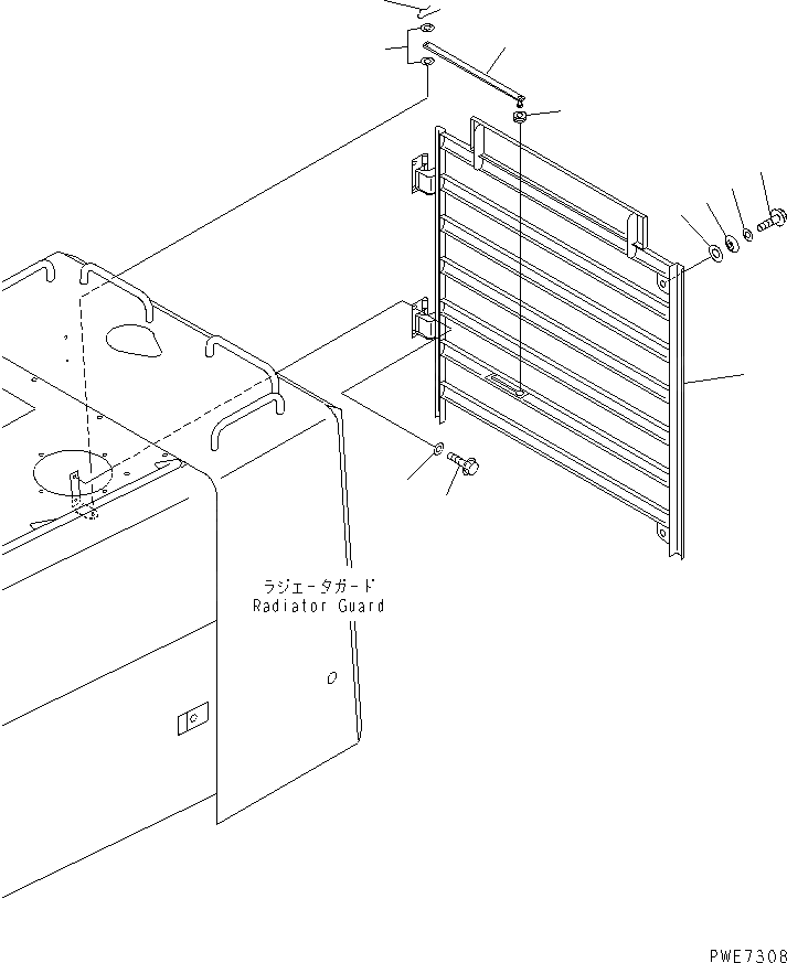 Схема запчастей Komatsu WA600-3 - КАПОТ (РЕШЕТКА РАДИАТОРА) ЧАСТИ КОРПУСА