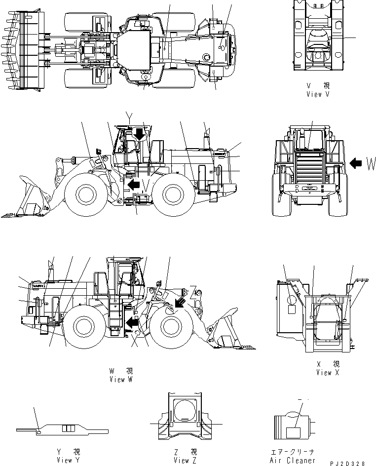 Схема запчастей Komatsu WA600-3 - МАРКИРОВКА (ЯПОН.)(№-) МАРКИРОВКА