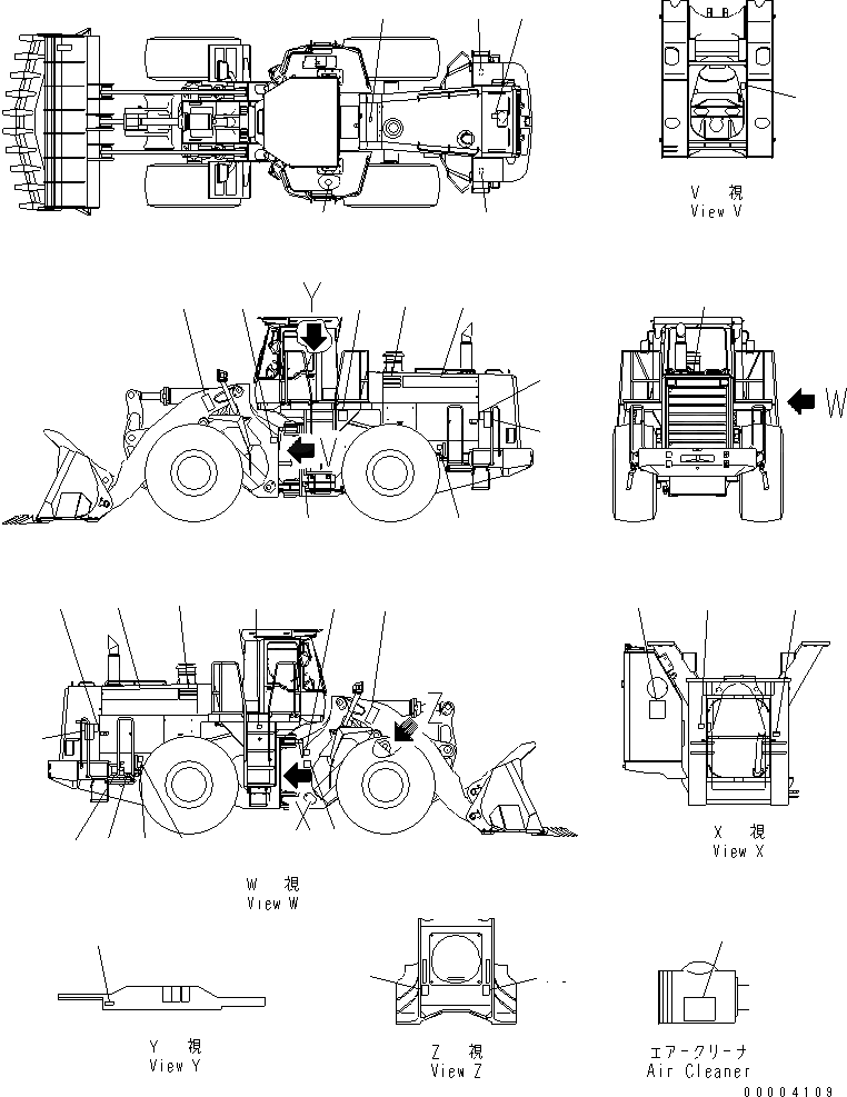 Схема запчастей Komatsu WA600-3 - МАРКИРОВКА (ЯПОН.)(№-) МАРКИРОВКА