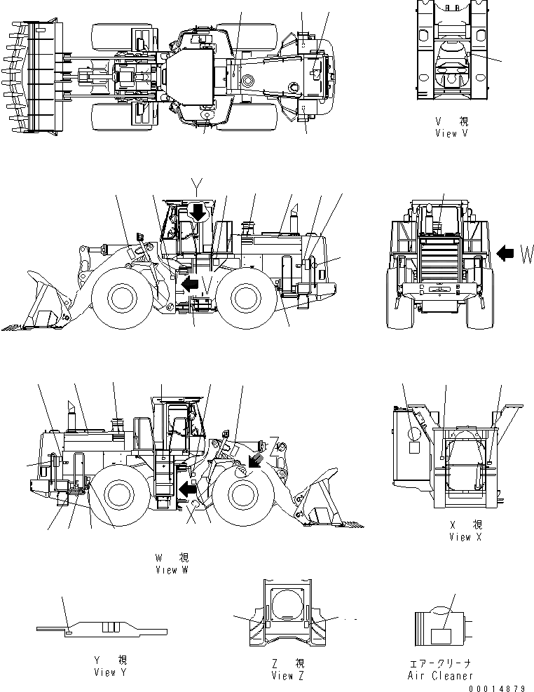 Схема запчастей Komatsu WA600-3 - МАРКИРОВКА (ЯПОН.) (GALEO)(№-) МАРКИРОВКА