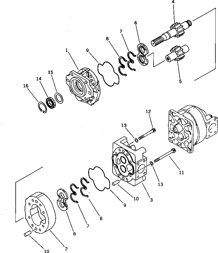 Схема запчастей Komatsu WA600-3 - ГИДР. НАСОС. (ДЛЯ ПОГРУЗ. И ПОГРУЗ.) (/)(№-) ОСНОВН. КОМПОНЕНТЫ И РЕМКОМПЛЕКТЫ