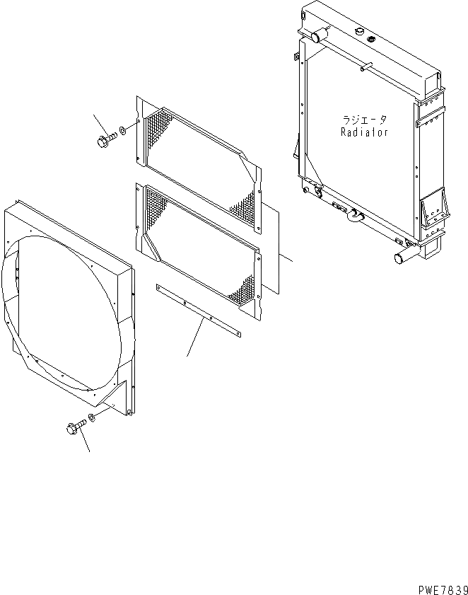 Схема запчастей Komatsu WA600-3D - РАДИАТОР (СЕРДЦЕВИНА PROTCTIVE РЕШЕТКА) (С СЕРДЦЕВИНА ПРОТЕКТОР)(№-) СИСТЕМА ОХЛАЖДЕНИЯ