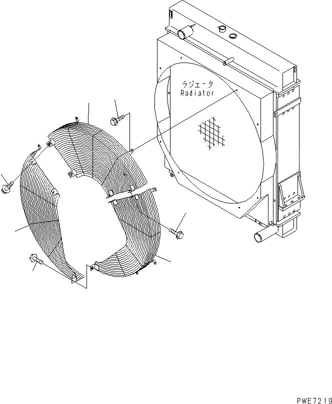 Схема запчастей Komatsu WA600-3D - ЗАЩИТА ВЕНТИЛЯТОРА (ДЛЯ РАДИАТОРА) СИСТЕМА ОХЛАЖДЕНИЯ