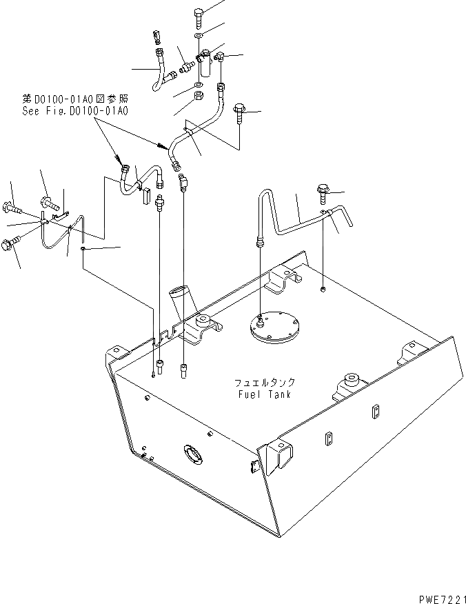Схема запчастей Komatsu WA600-3D - ТОПЛИВН. ЛИНИЯ (ТОПЛИВОПРОВОД.)(№-) ТОПЛИВН. БАК. AND КОМПОНЕНТЫ