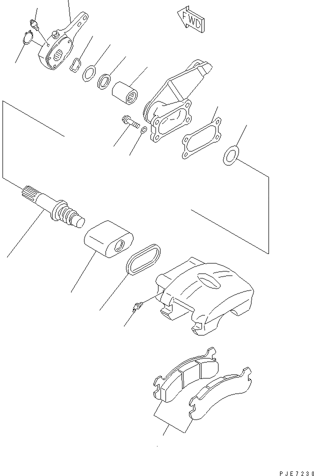 Схема запчастей Komatsu WA600-3D - ПЕРЕДНИЙ МОСТ (СТОЯНОЧНЫЙ ТОРМОЗ) ГИДРОТРАНСФОРМАТОР И ТРАНСМИССИЯ